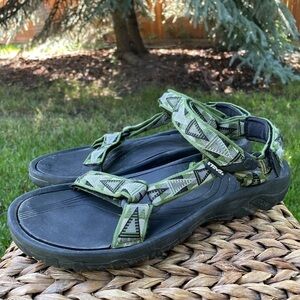 Teva Geometric Green Hurricane Water sport Sandals Mens 12